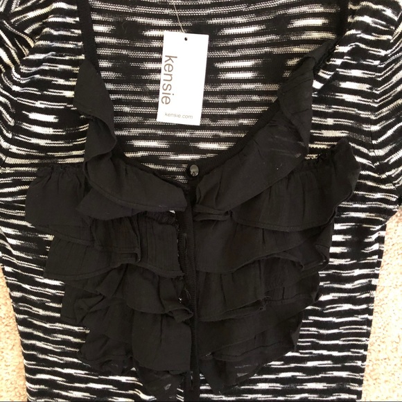 Cardigan black and white Kensie Size S - Picture 5 of 7